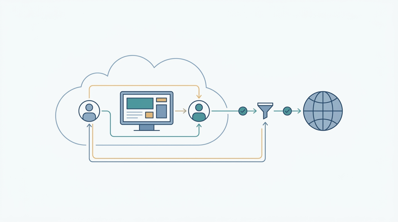 Diagrama do funcionamento do Muse: máquina virtual segura com agente Sentinel aprovando ações