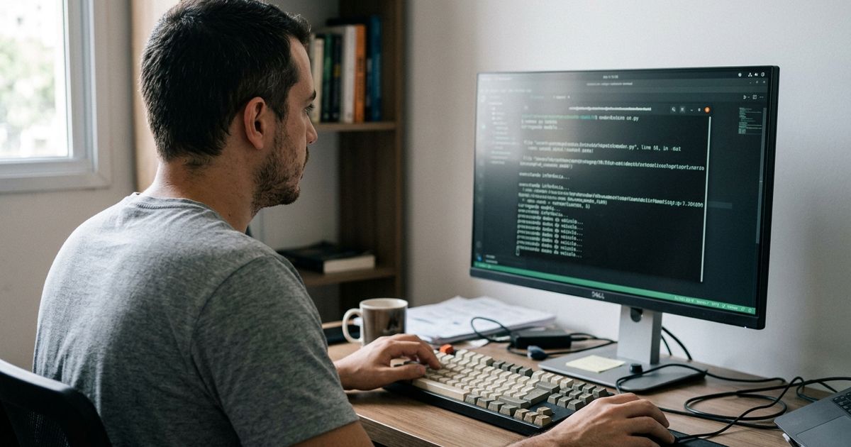 Estação de trabalho com terminal aberto executando modelos de decisão JEV localmente